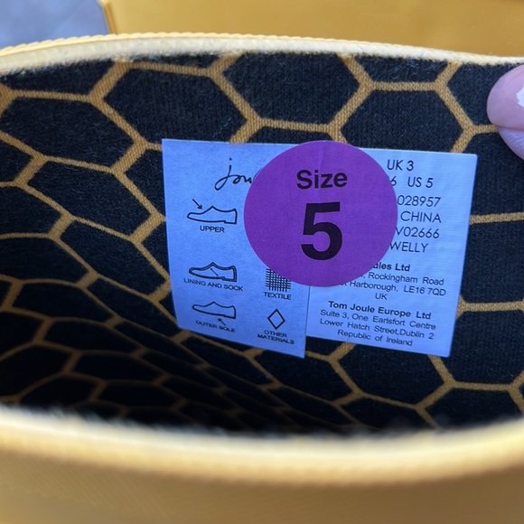 Joules Yellow Bee Molly Midi Rain Boots - Picture 7 of 13